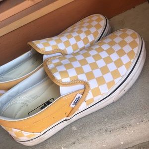 Yellow Checkered Slip-On Vans